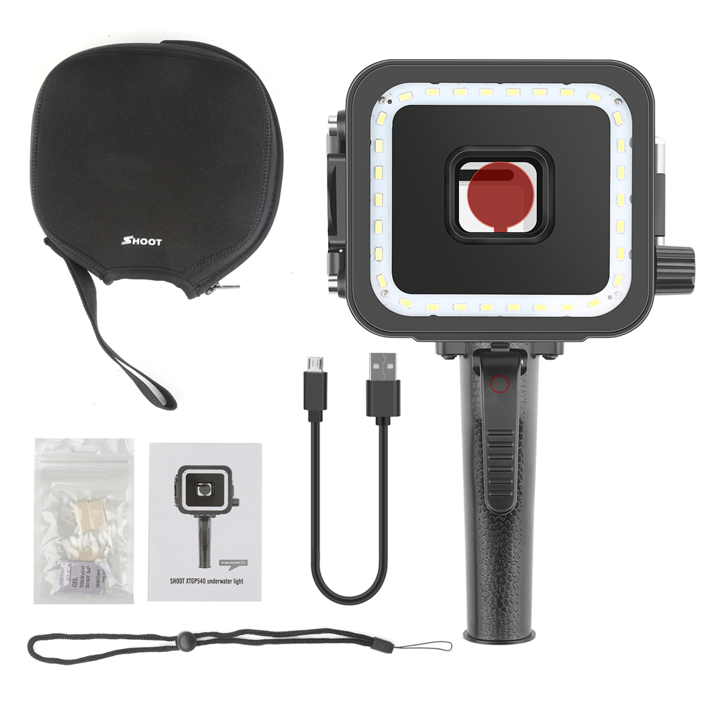 SHOOT Gopro Dive Underwater LED Light for Go Pro Hero 7 6 5 Black